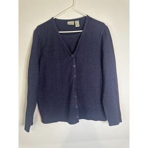 Classic Elements Women’s Dark Blue Twin Set Shirt & Attached Jacket Size Medium